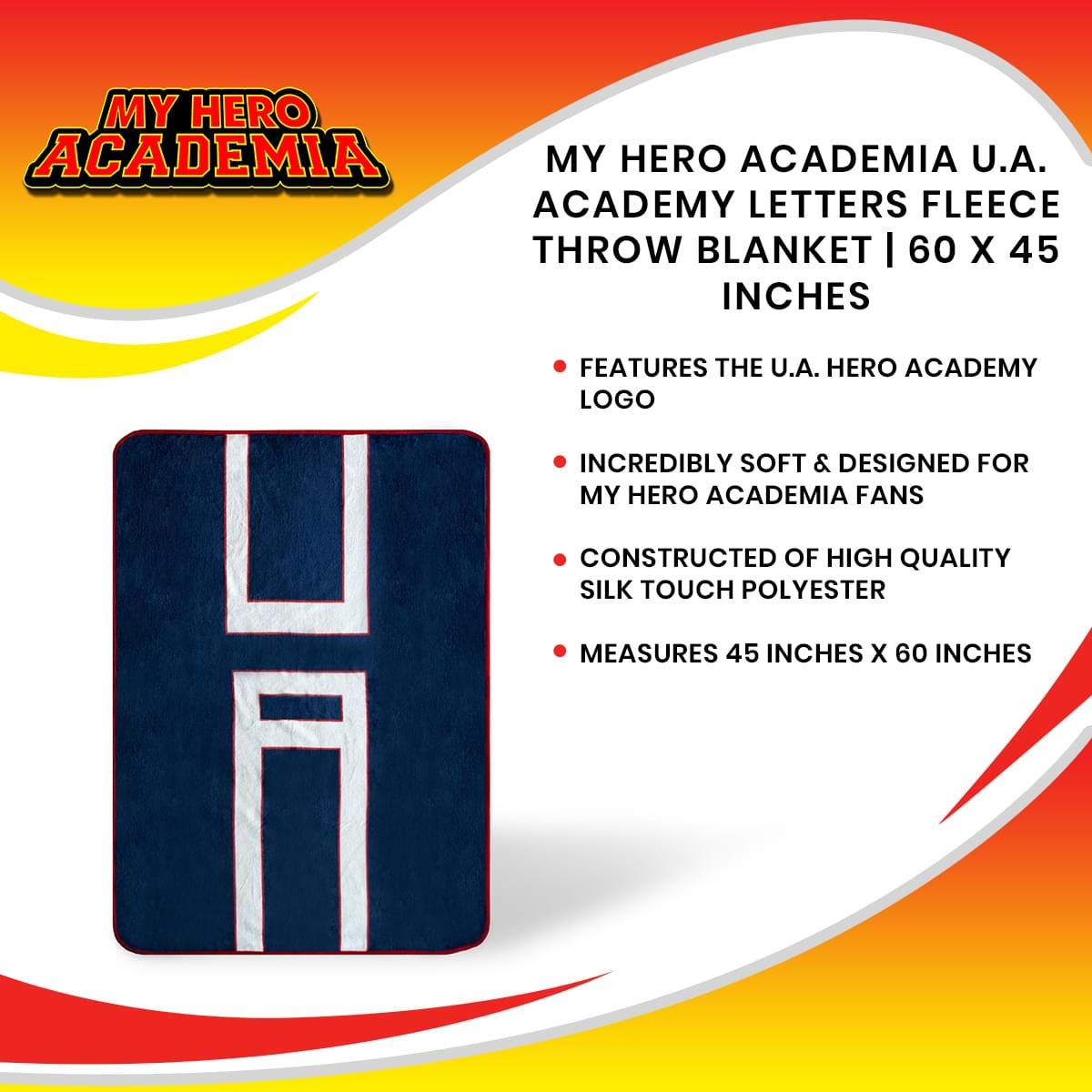 Foto 8 pulgar | Manta Polar Just Funky My Hero Academia U.a. Academy - Venta Internacional.