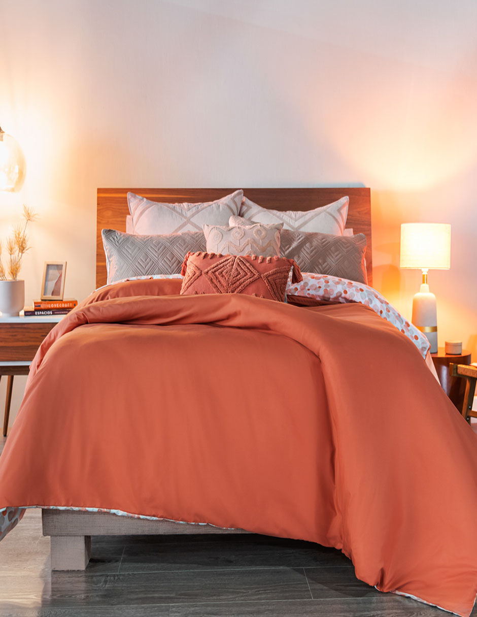 Foto 3 pulgar | Edredón Individual Vianney Duvet color Naranja