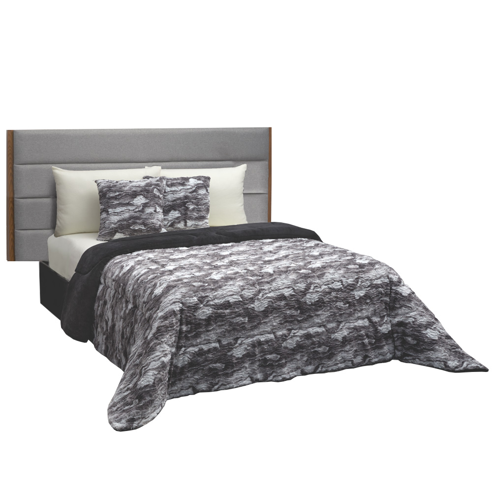 Cobertor Sherpa Elefantito Hogar Siberian color Negro King Size Térmico