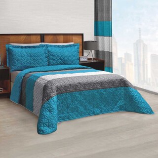 Foto 2 | Edredón King Size Elefantito Hogar Zurich color Azul 3 Piezas