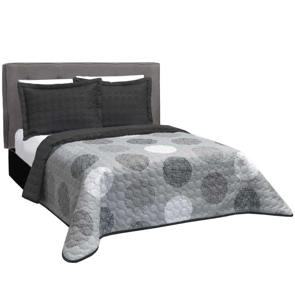 Edredón King Size Elefantito Hogar Hamburgo color Gris 3 Piezas