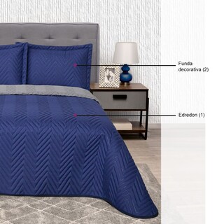Foto 3 | Edredón King Size Elefantito Hogar Azul con Fundas 3 Piezas