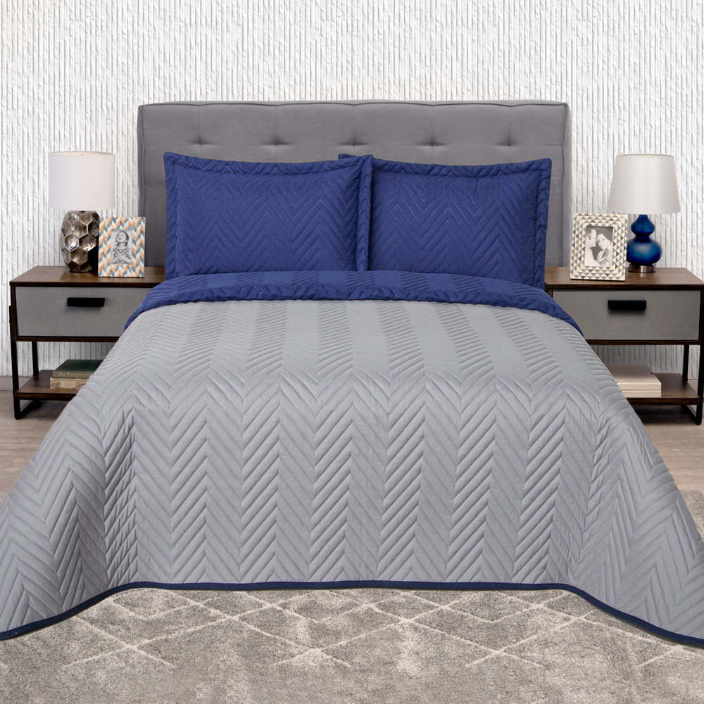 Foto 4 | Edredón King Size Elefantito Hogar Azul con Fundas 3 Piezas