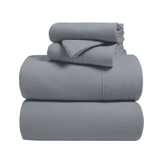 Foto 1 | Juego de Sábanas Térmicas de Polar Fleece Gris para Invierno