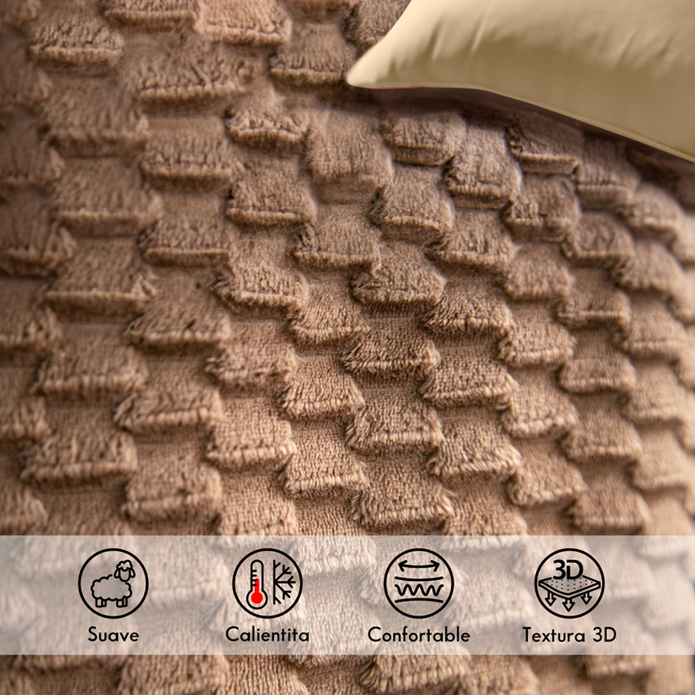 Foto 3 | Frazada Térmica Taupe King Size