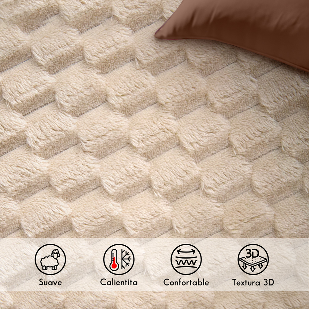 Foto 4 pulgar | Frazada Térmica Beige
