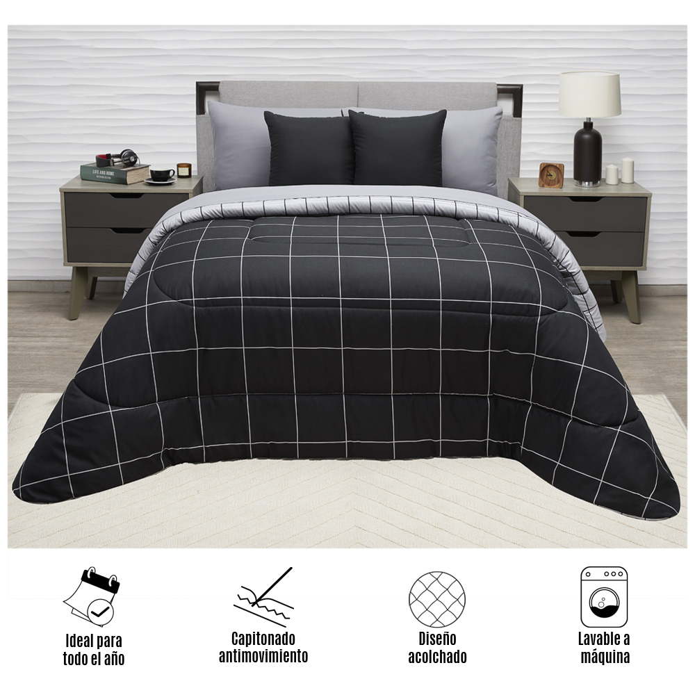 Foto 5 | Edredón con Sábanas El Elefantito Reversible Ultra Soft Negro