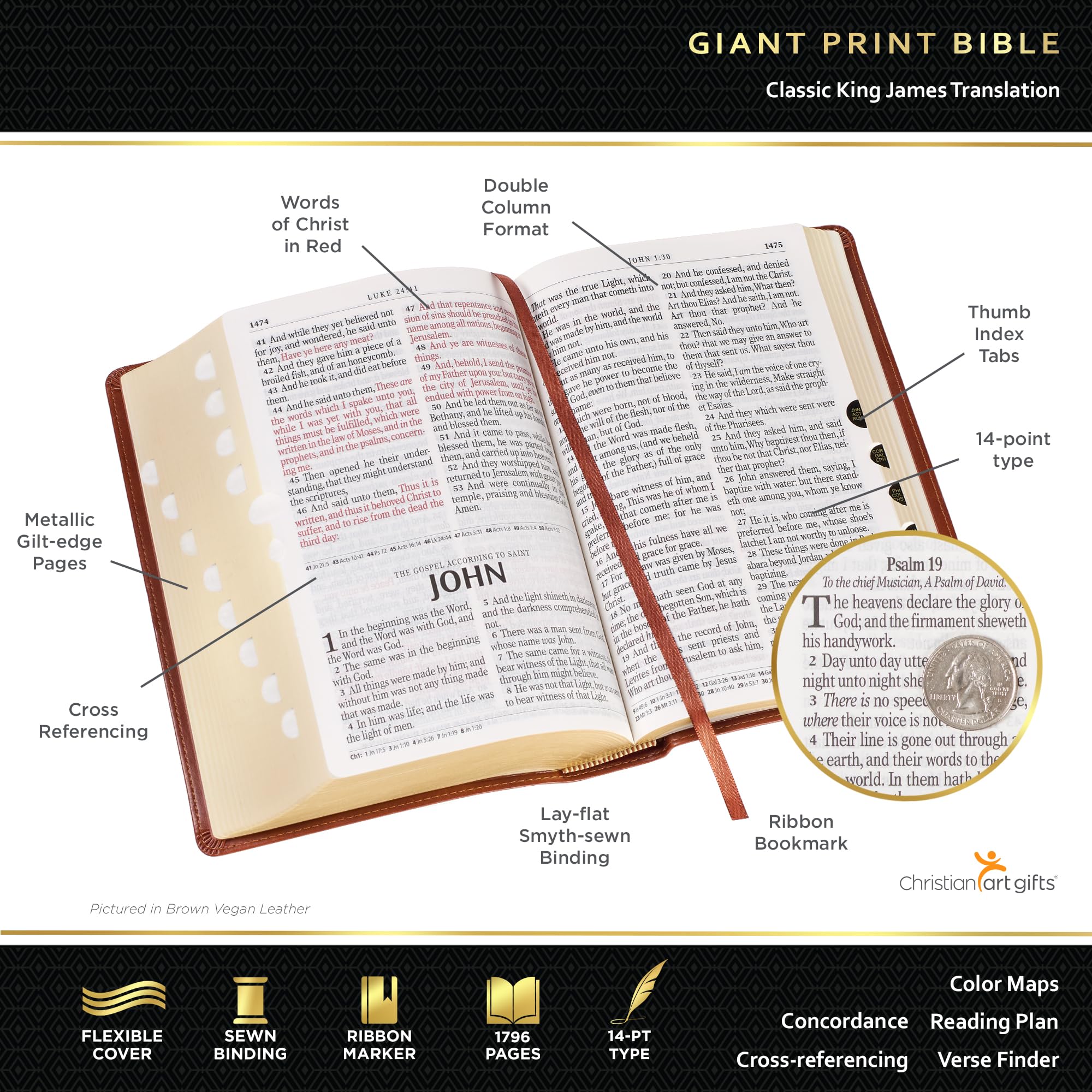 Foto 3 pulgar | Impresión Gigante Kjv De Bible Christian Art Gifts, Tamaño Estándar - Venta Internacional.