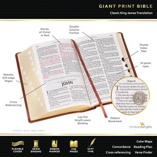 Foto 2 | Impresión Gigante Kjv De Bible Christian Art Gifts, Tamaño Estándar - Venta Internacional.