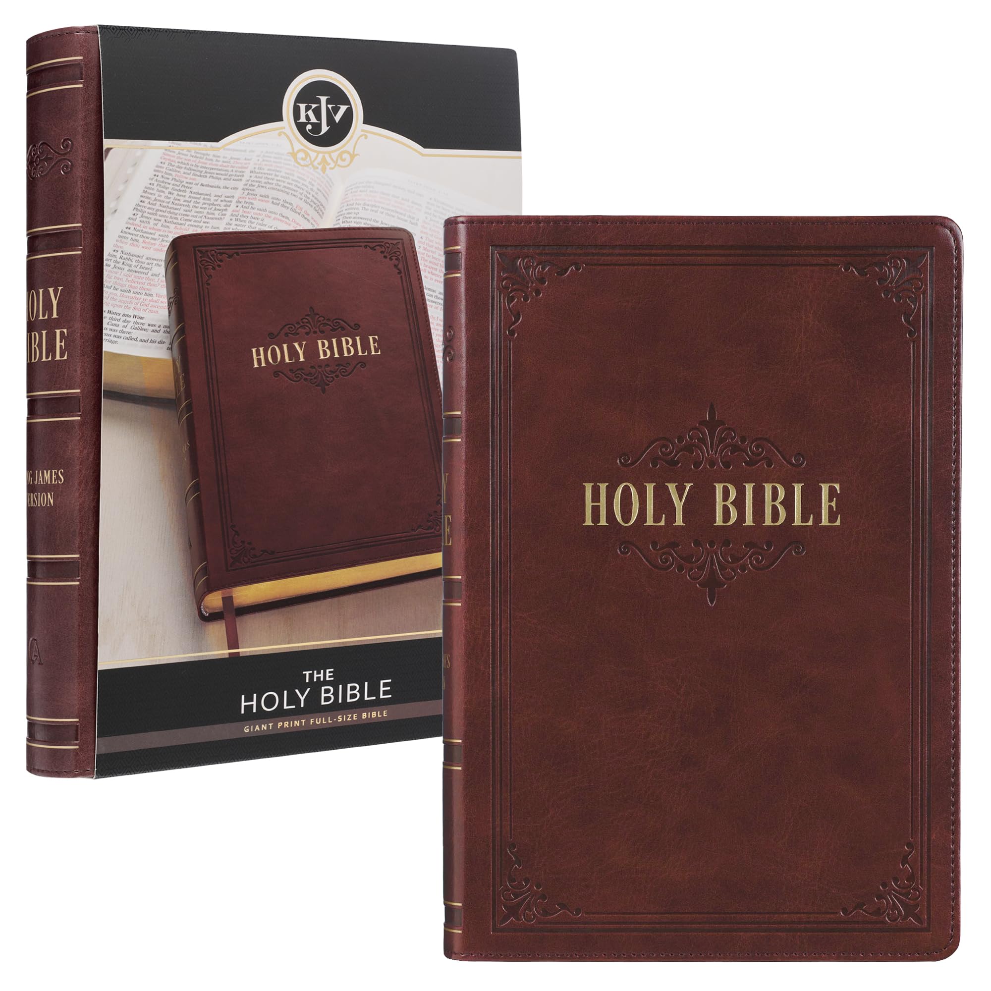 Bible Christian Art Gifts Kjv Con Estampado Gigante, Tamaño Completo, Color Burdeos - Venta Internacional.