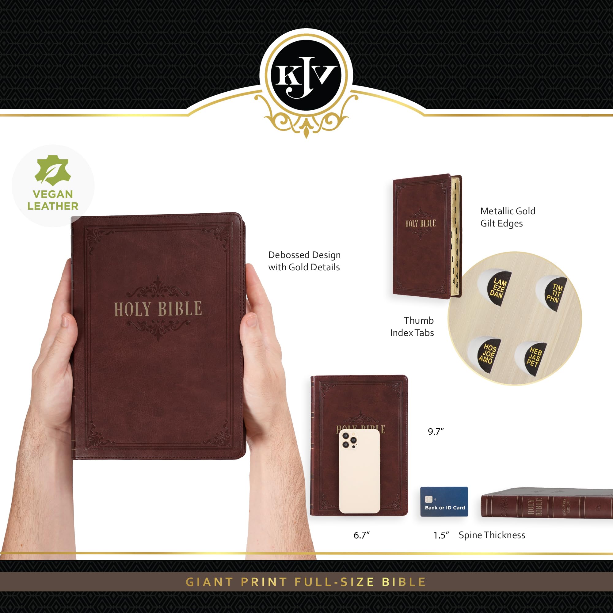 Foto 4 pulgar | Bible Christian Art Gifts Kjv Con Estampado Gigante, Tamaño Completo, Color Burdeos - Venta Internacional.