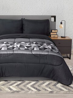 Foto 3 | Edredón Set King Size Extra Suave Con Sábanas Negro Dos Vistas Opalo