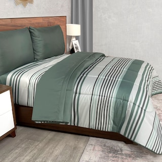 Foto 4 | Edredón Set King Size Extra Suave Con Sábanas Verde Dos Vistas Titanio