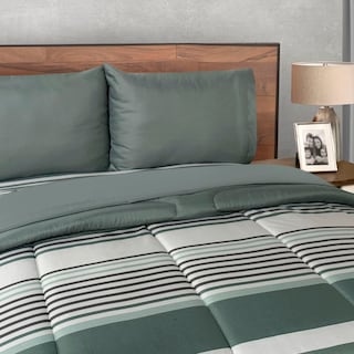 Foto 5 | Edredón Set King Size Extra Suave Con Sábanas Verde Dos Vistas Titanio