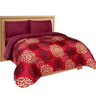 Foto 1 | Edredón Set Matrimonial Extra Suave Con Sábanas Rojo Dos Vistas Arezzo
