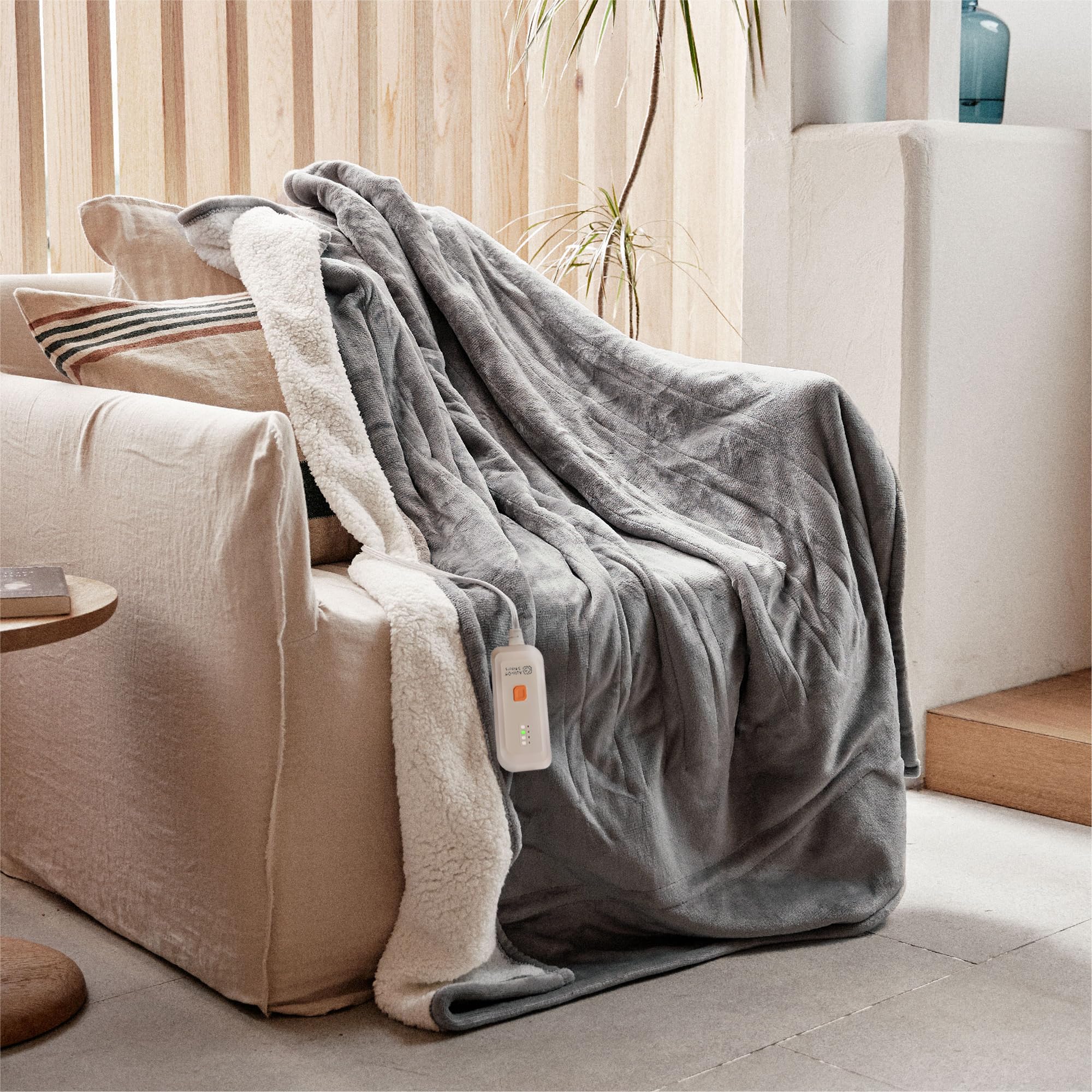 Manta Eléctrica Gotcozy Con Calefacción, 127 X 152 Cm, Color Gris - Venta Internacional.