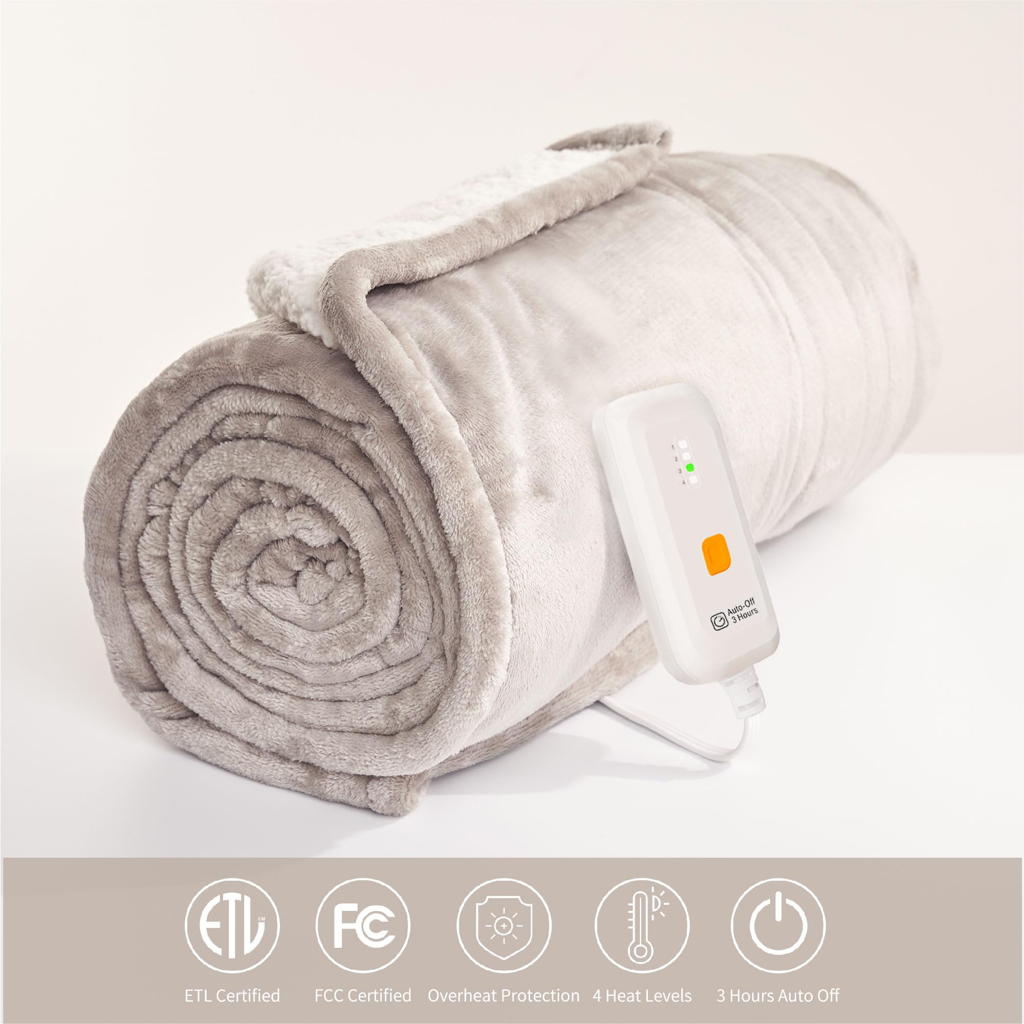 Foto 2 | Manta Eléctrica Gotcozy Con Calefacción, 127 X 152 Cm, Color Gris - Venta Internacional.