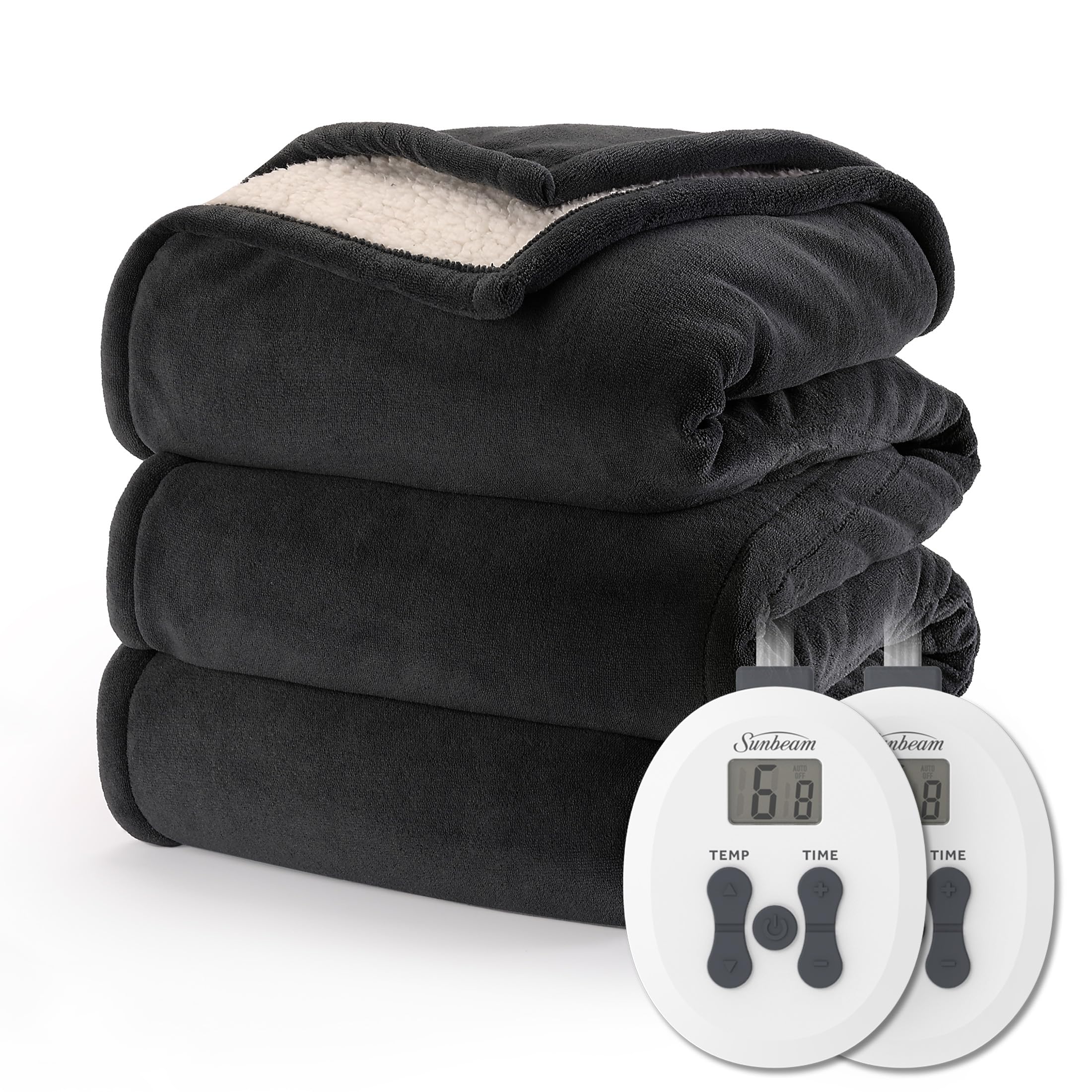 Foto 2 pulgar | Manta Térmica Sunbeam Royal Luxe Sherpa Night Fog King - Venta Internacional