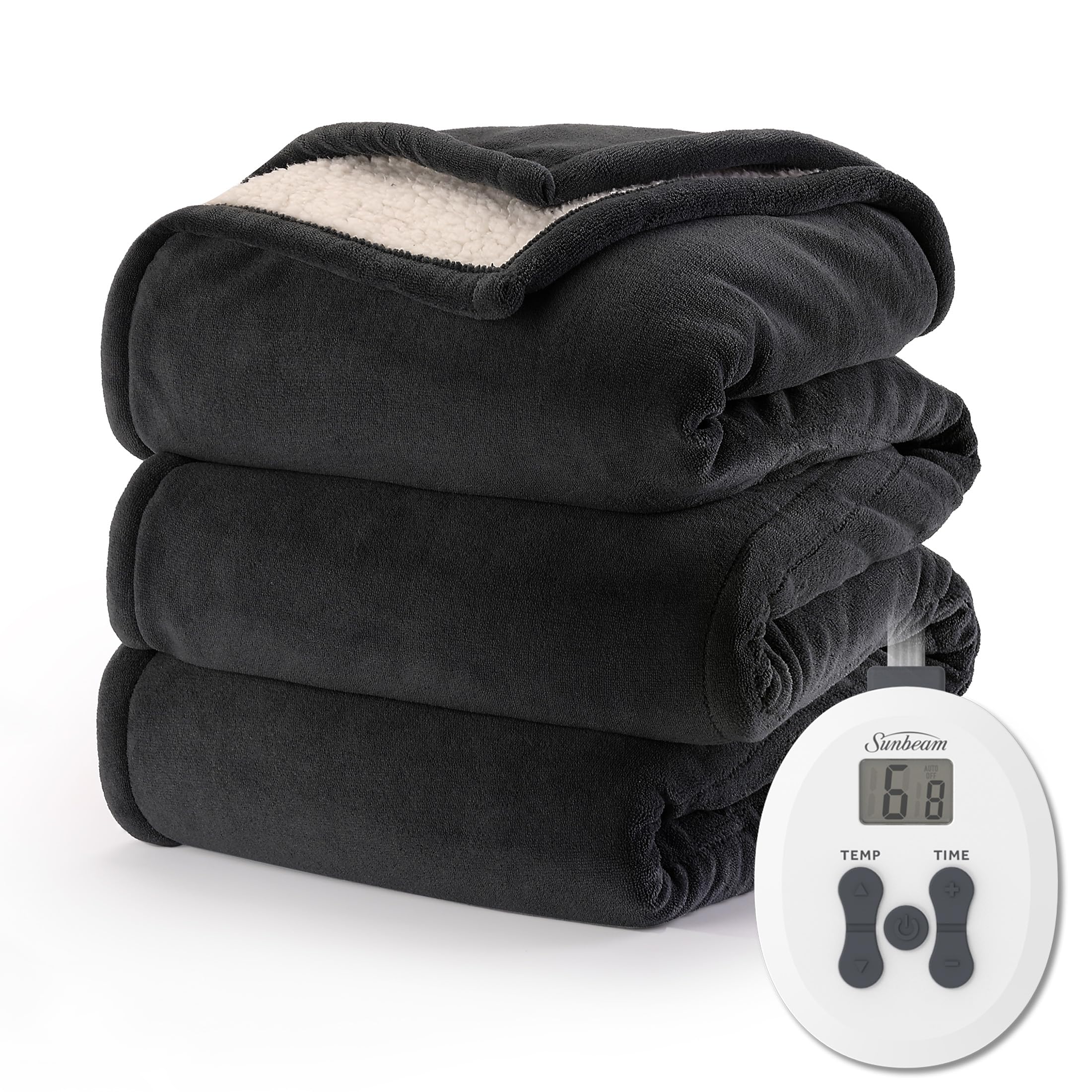 Foto 2 pulgar | Manta Térmica Sunbeam Royal Luxe Sherpa Night Fog Full - Venta Internacional