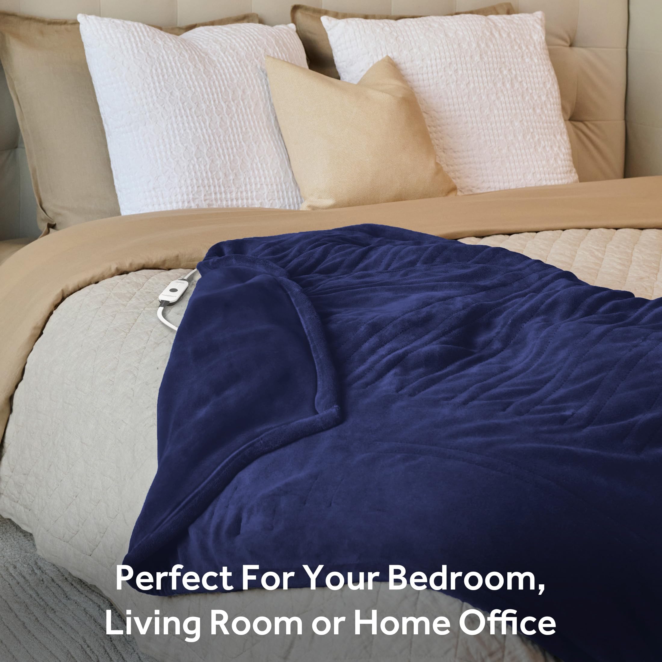 Foto 5 | Manta Personal Con Calefacción Sunbeam Royal Luxe Admiral Blue - Venta Internacional.