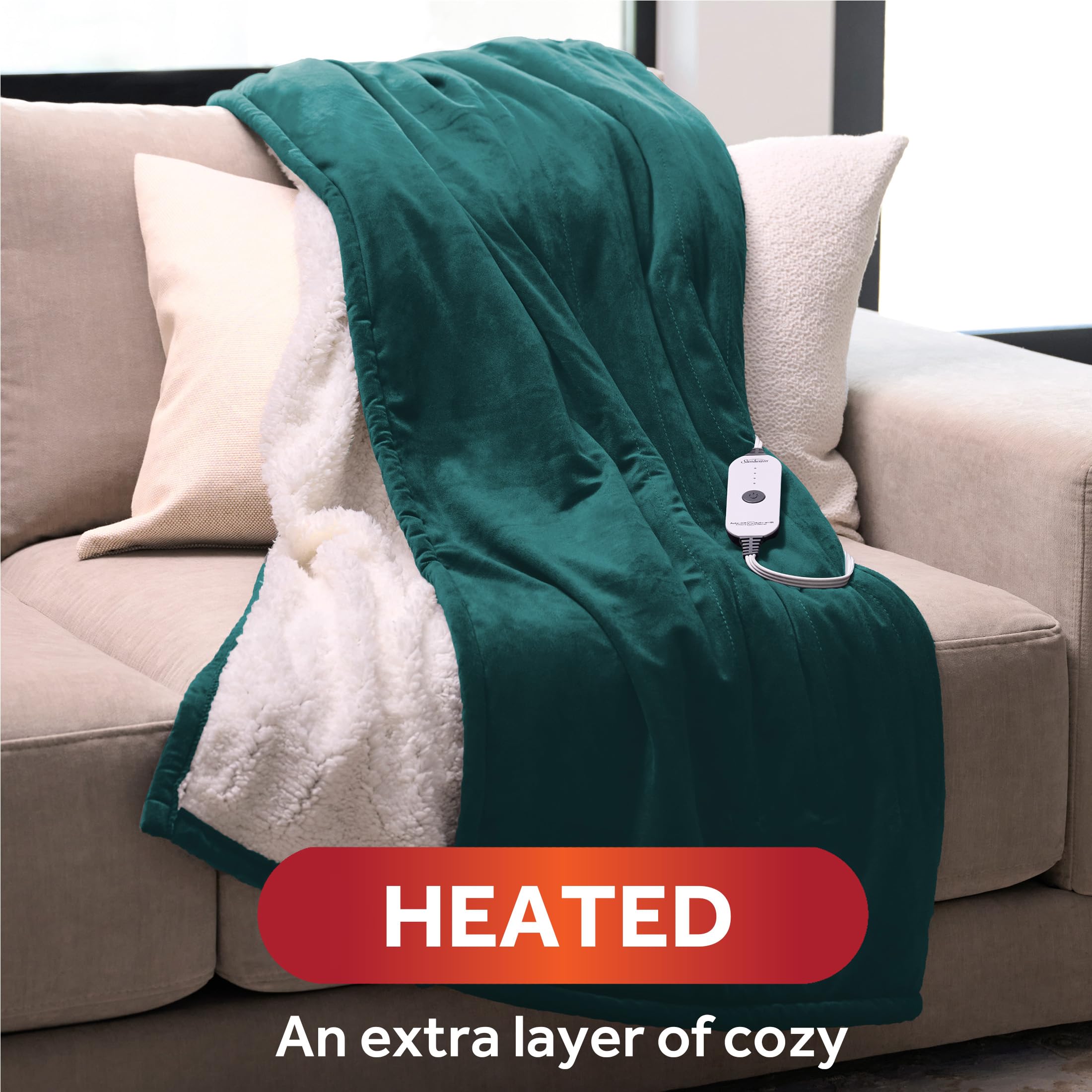 Foto 2 | Manta Personal Con Calefacción Sunbeam Royal Mink Sherpa - Venta Internacional.