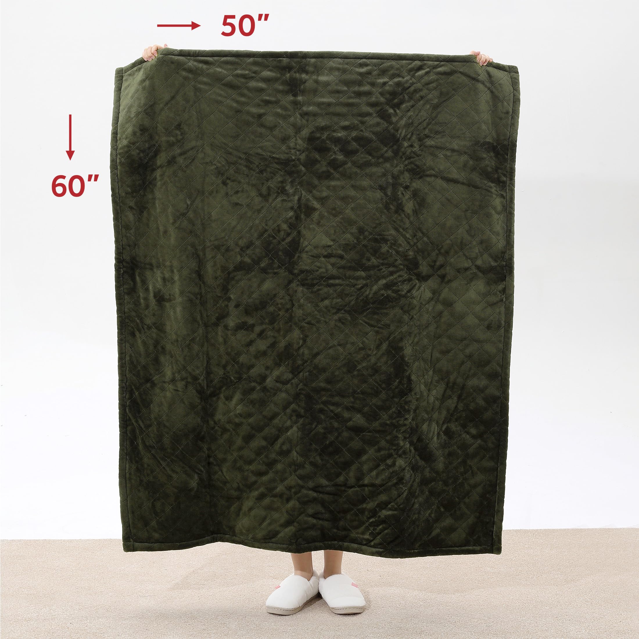 Foto 6 | Manta Eléctrica Sunbeam Acolchada Royal Posh Velvet Olive - Venta Internacional.