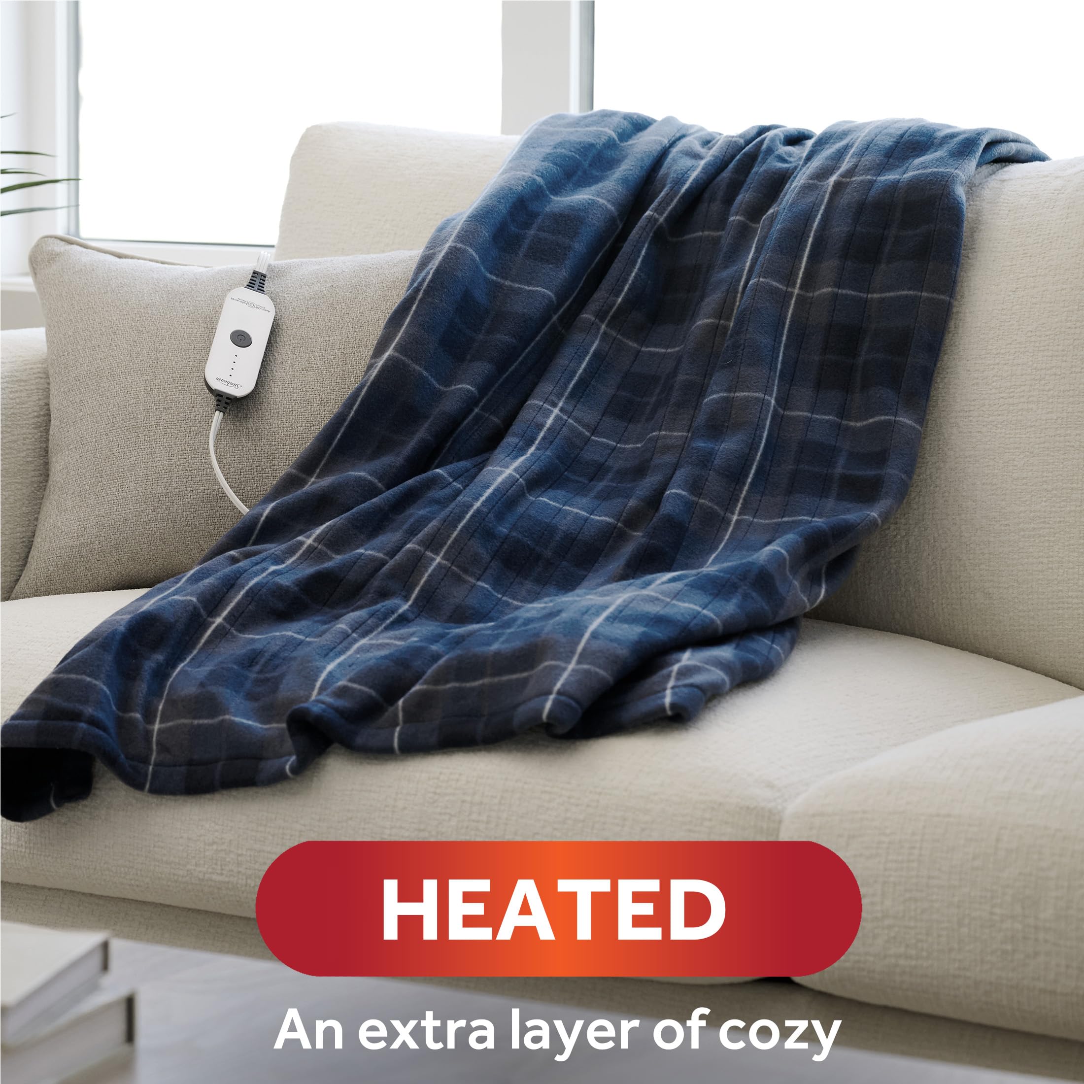 Foto 2 | Manta Personal con Calefacción Sunbeam Royal Ultra Rodeen Blue Plaid - Venta Internacional