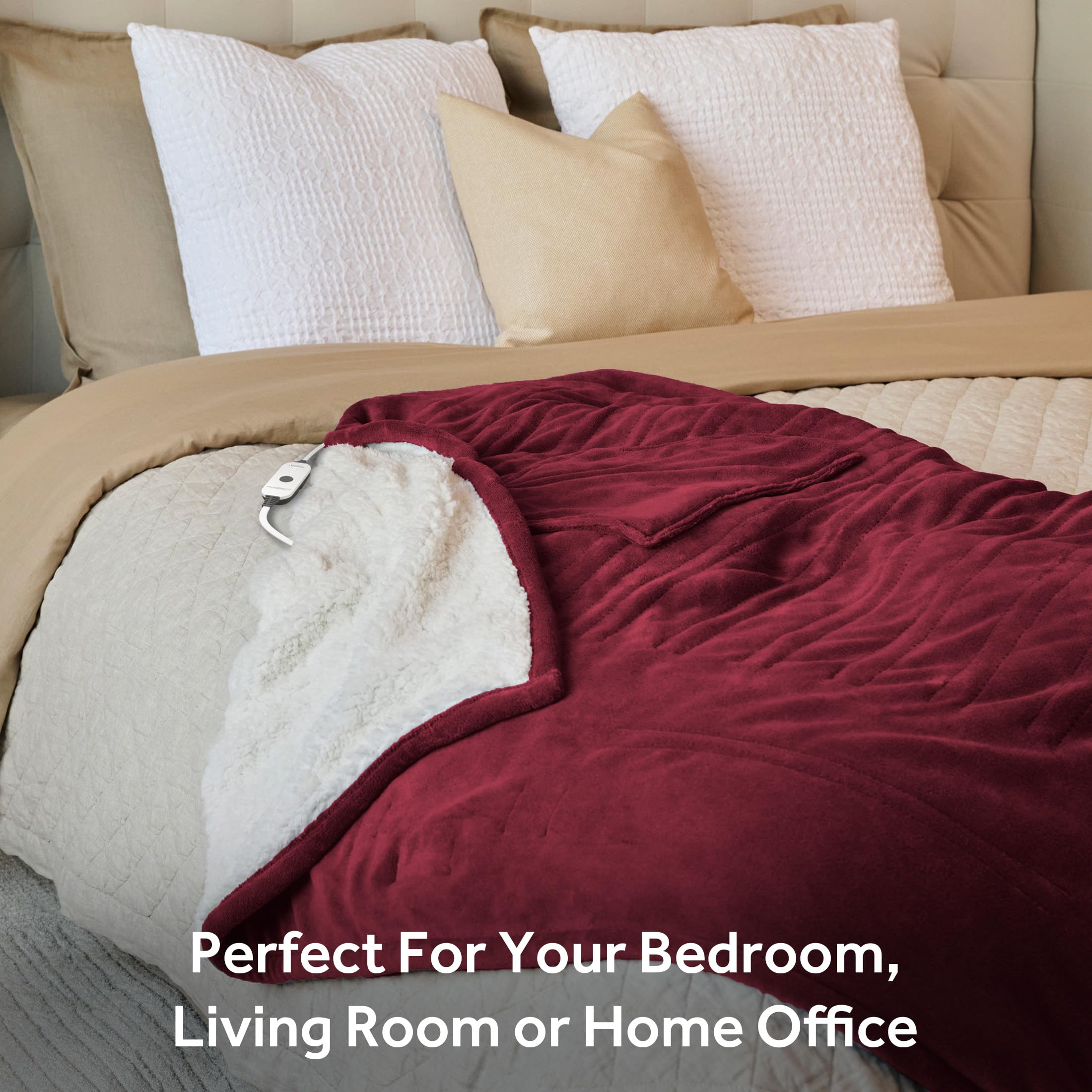 Foto 5 | Manta Personal Con Calefacción Sunbeam Royal Mink Sherpa - Venta Internacional.