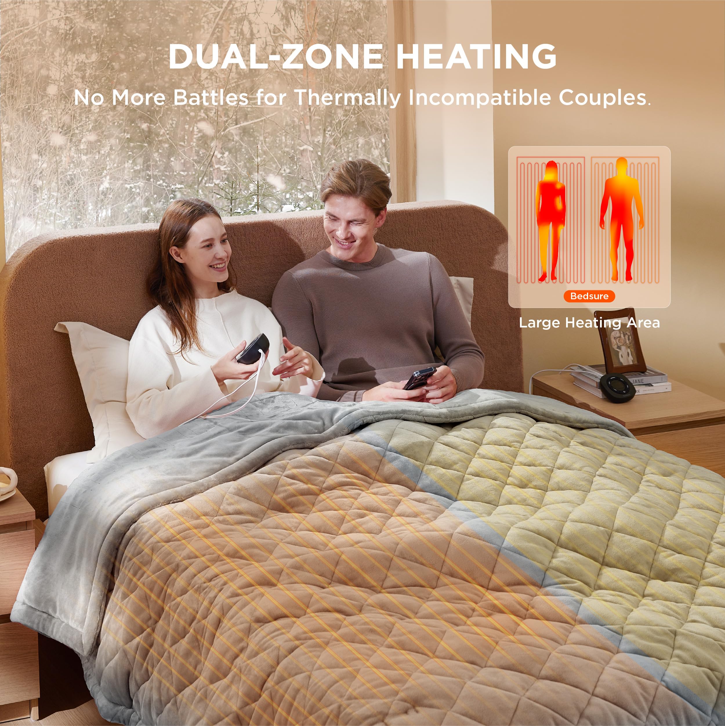 Foto 5 pulgar | Manta Eléctrica De Cama Tamaño Queen Con 10 Unidades De Calor Y 10 Horarios - Venta Internacional.