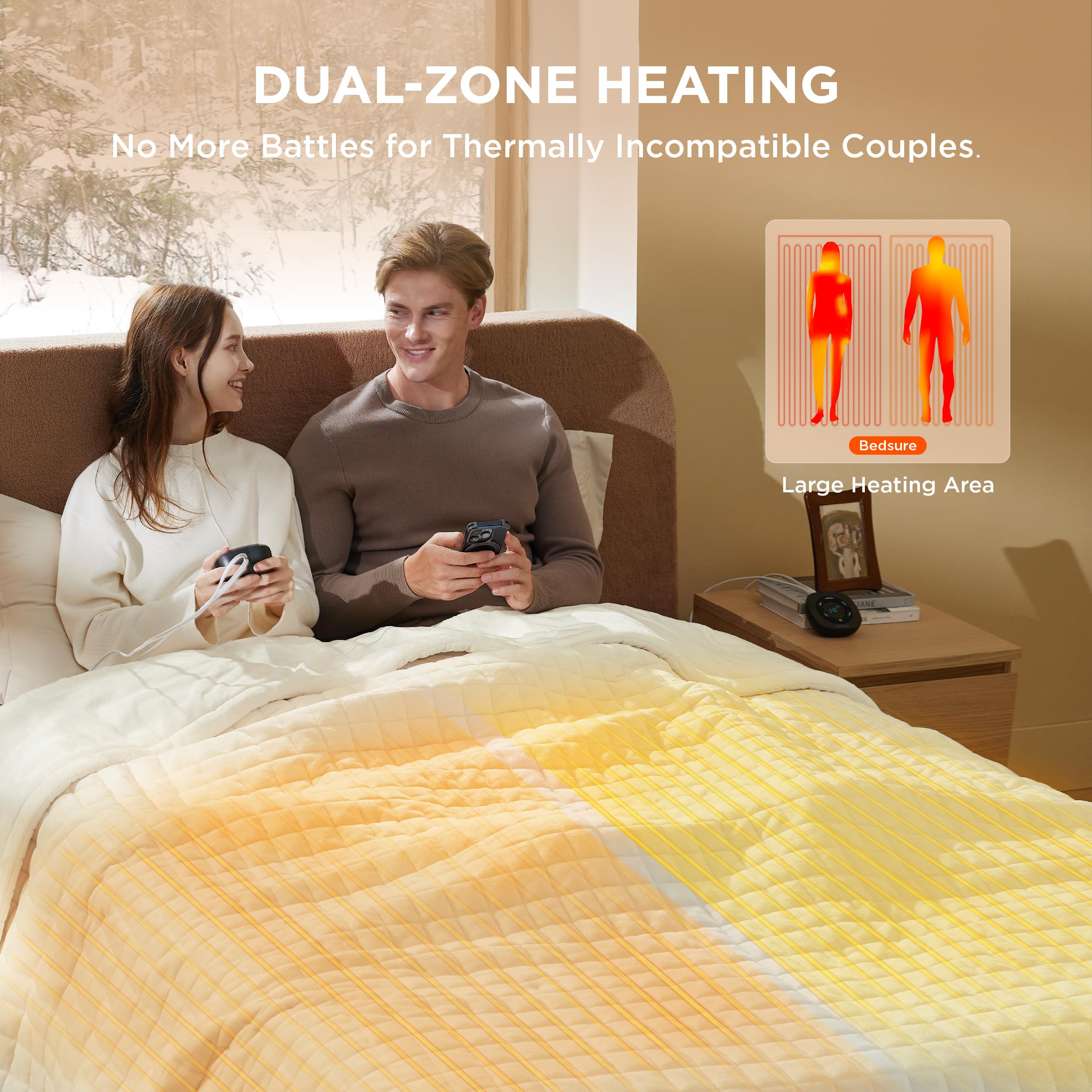 Foto 5 pulgar | Manta Eléctrica De Cama Tamaño Queen Con 10 Unidades De Calor Y 10 Horarios - Venta Internacional.