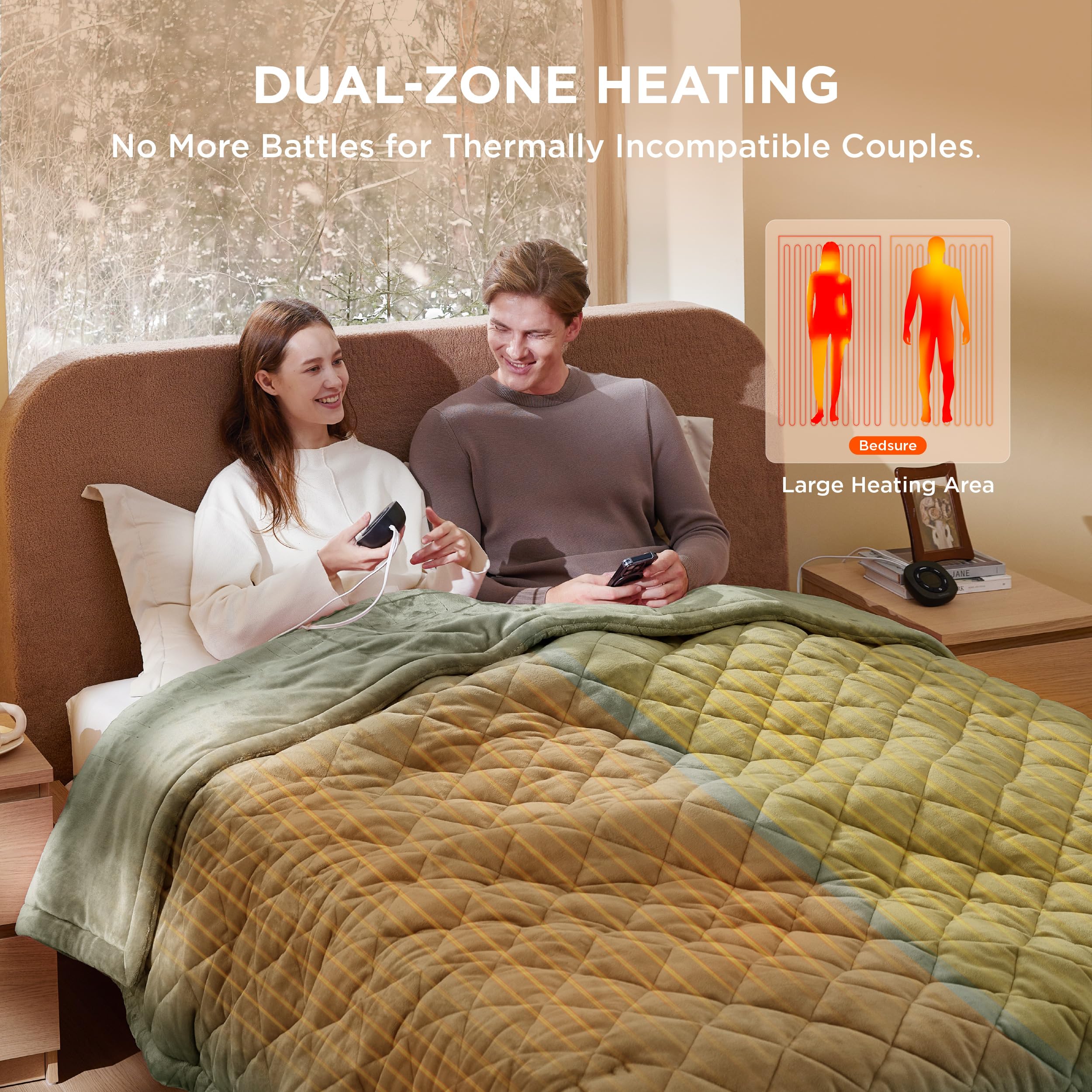 Foto 5 pulgar | Manta Eléctrica De Cama Tamaño Queen Con 10 Unidades De Calor Y 10 Horarios - Venta Internacional.