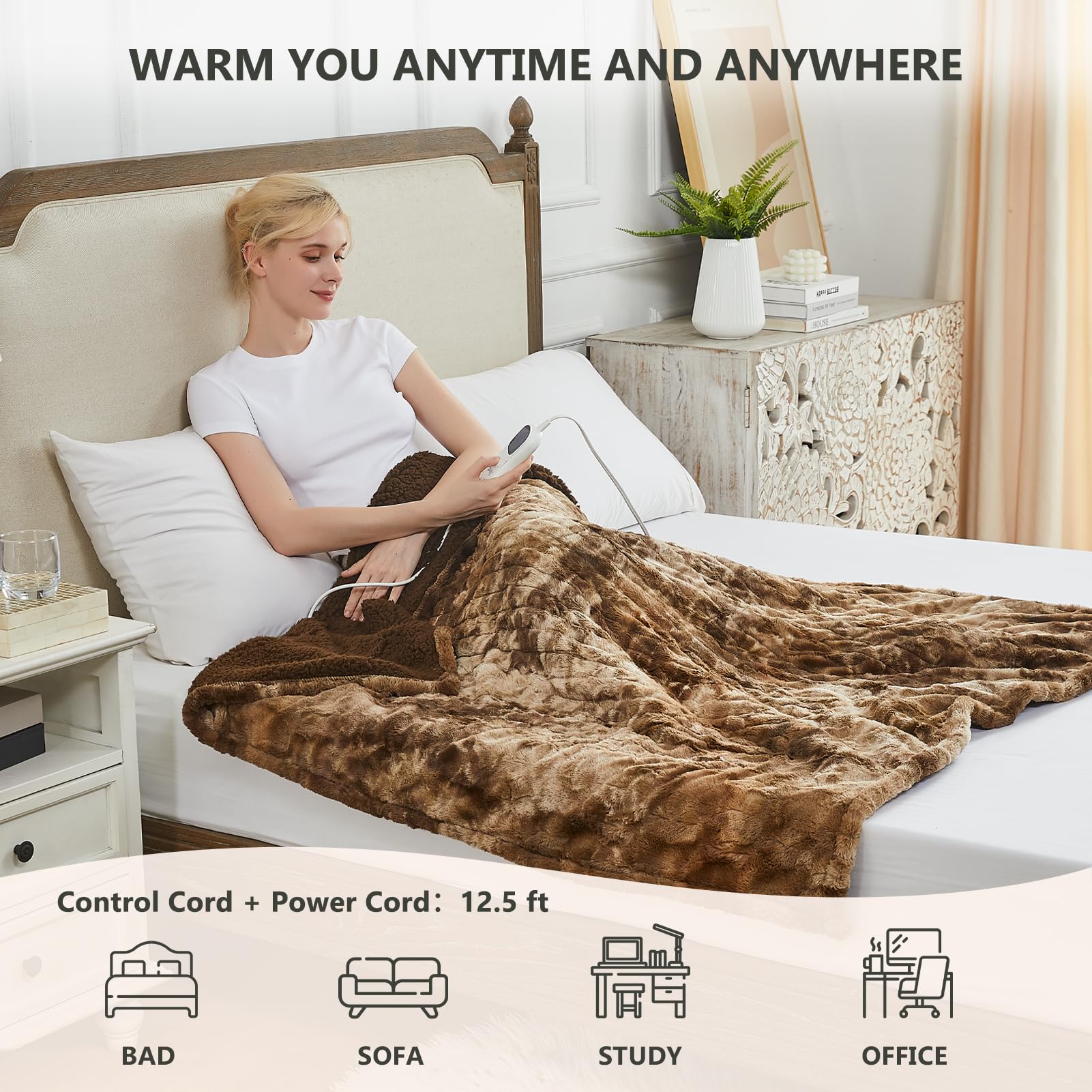 Foto 7 | Manta Térmica Homemate Electric Queen Con 10 Niveles De Calor - Venta Internacional