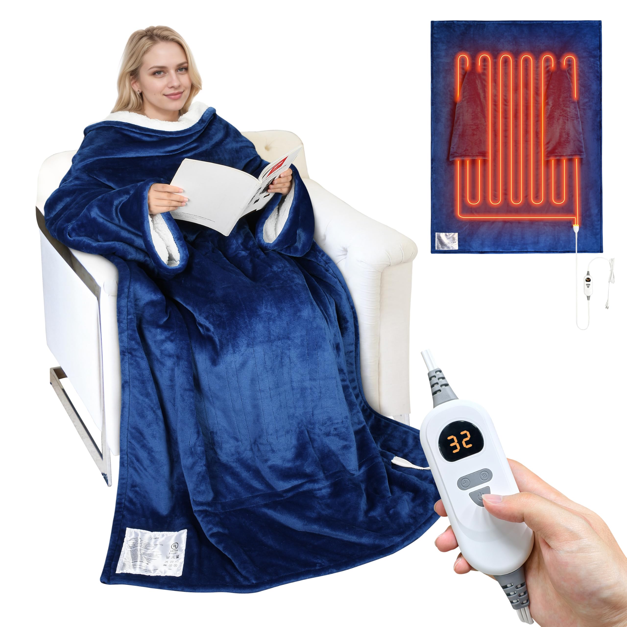 Manta Térmica Catalonia Electric Snuggle Con Mangas De 5 Niveles - Venta Internacional.