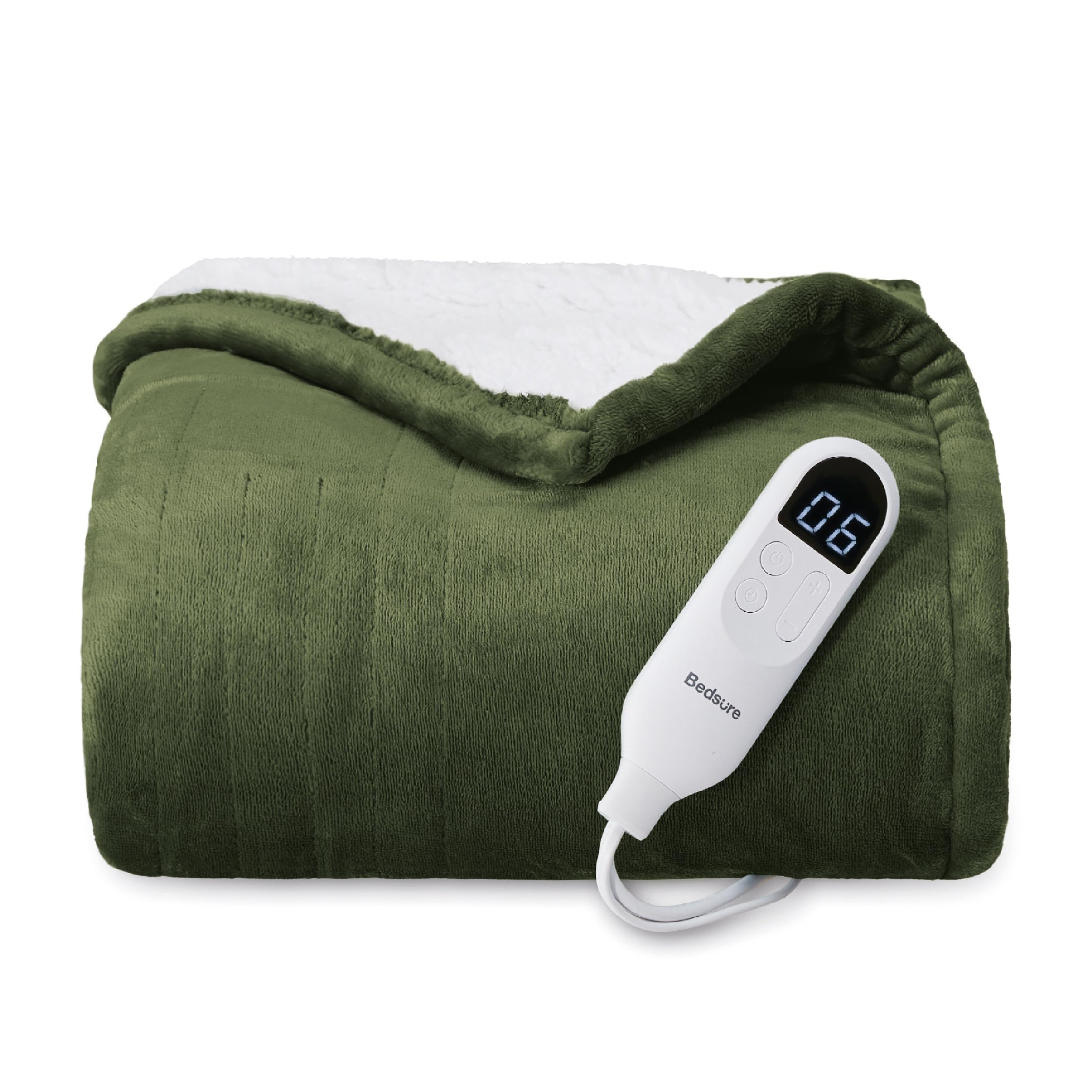 Foto 2 pulgar | Manta Eléctrica Bedsure con Calefacción 50 x 60" Verde Oliva - Venta Internacional