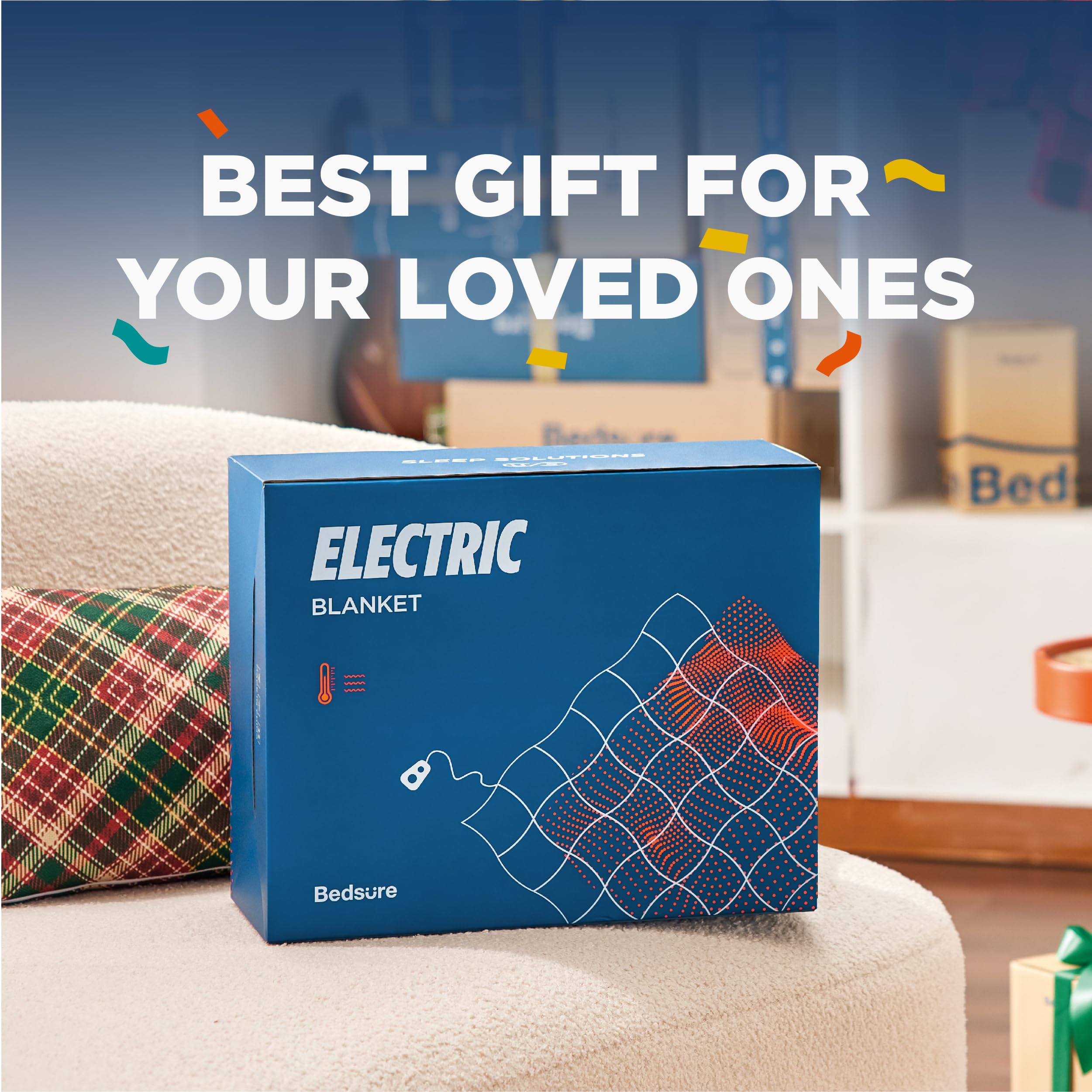 Foto 7 | Manta Eléctrica Bedsure, Tamaño Completo, Franela Calefactada, Color Topo - Venta Internacional.
