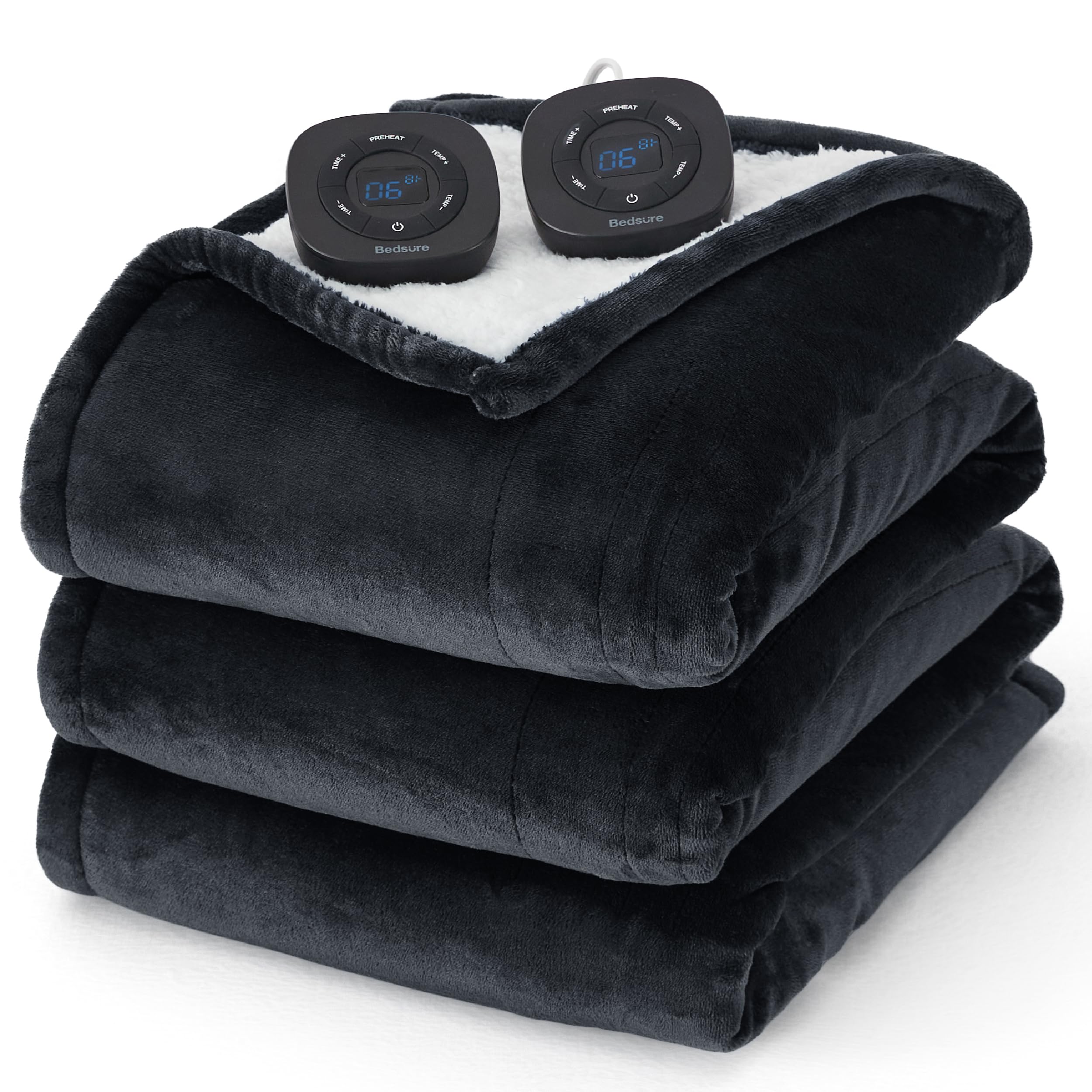 Foto 2 pulgar | Manta Eléctrica King Size Bedsure con Doble Control Negro - Venta Internacional