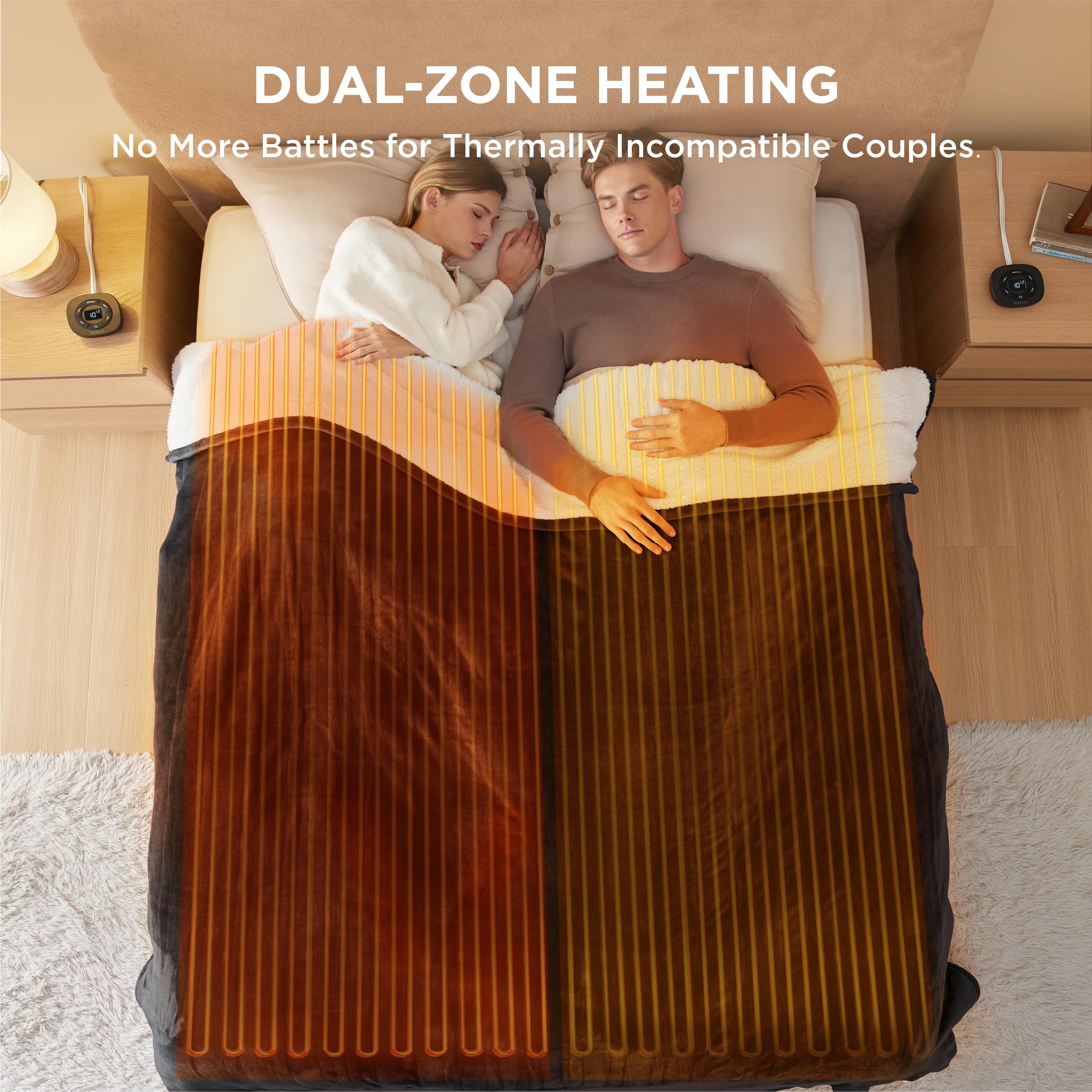 Foto 5 pulgar | Manta Eléctrica King Size Bedsure con Doble Control Negro - Venta Internacional