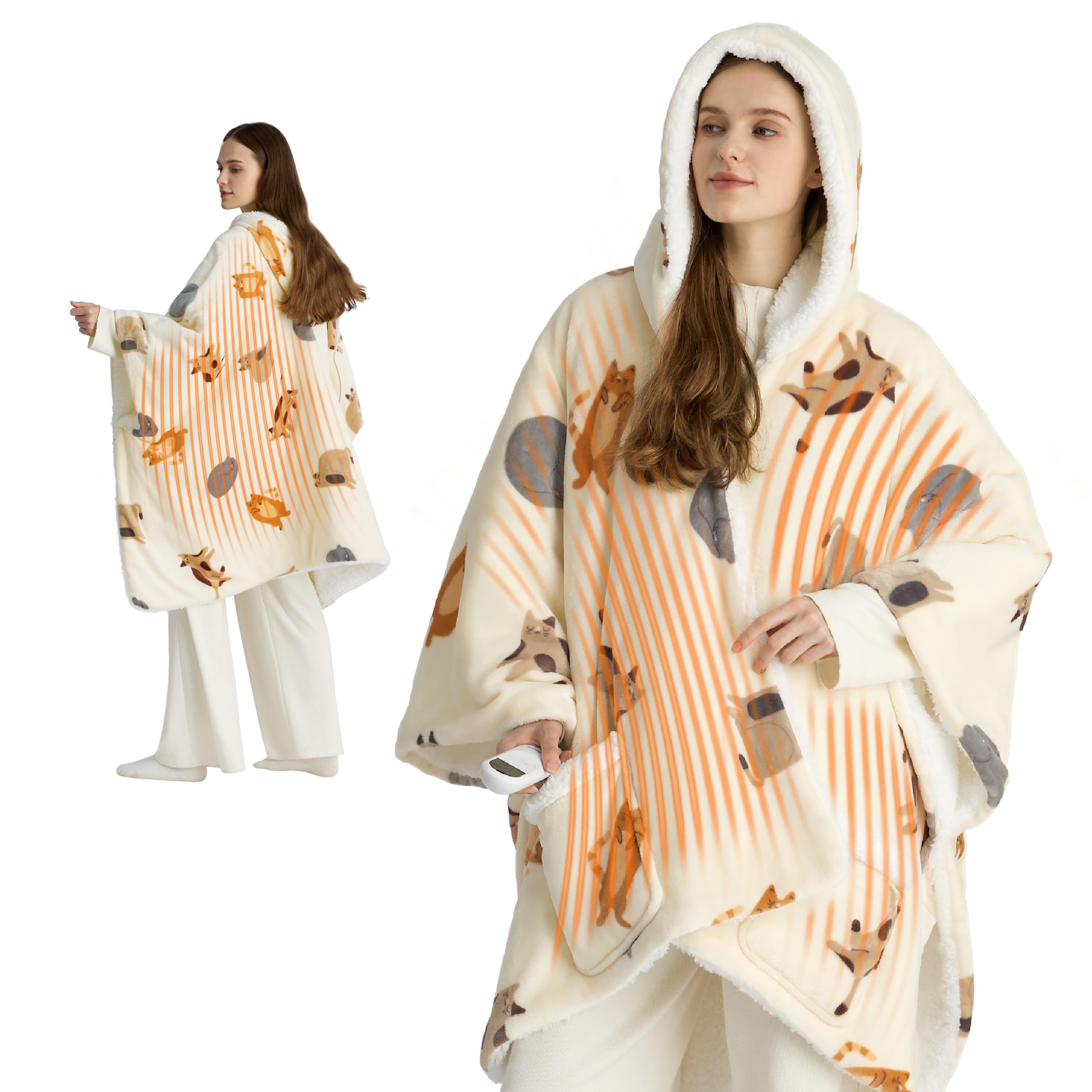 Foto 2 pulgar | Manta Térmica Portátil, Chal, Ropa De Cama, Poncho Eléctrico Para Adultos - Venta Internacional.