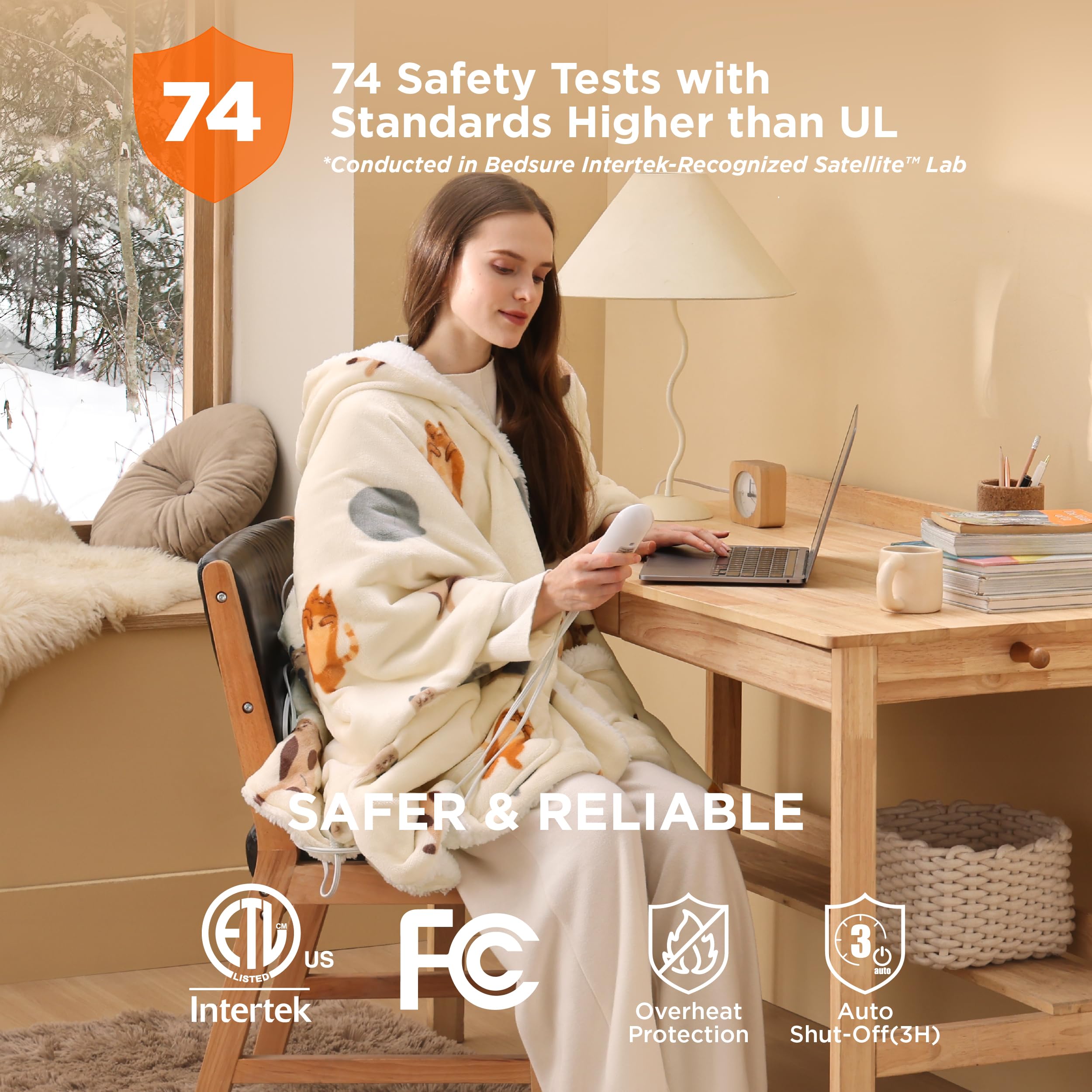 Foto 6 pulgar | Manta Térmica Portátil, Chal, Ropa De Cama, Poncho Eléctrico Para Adultos - Venta Internacional.