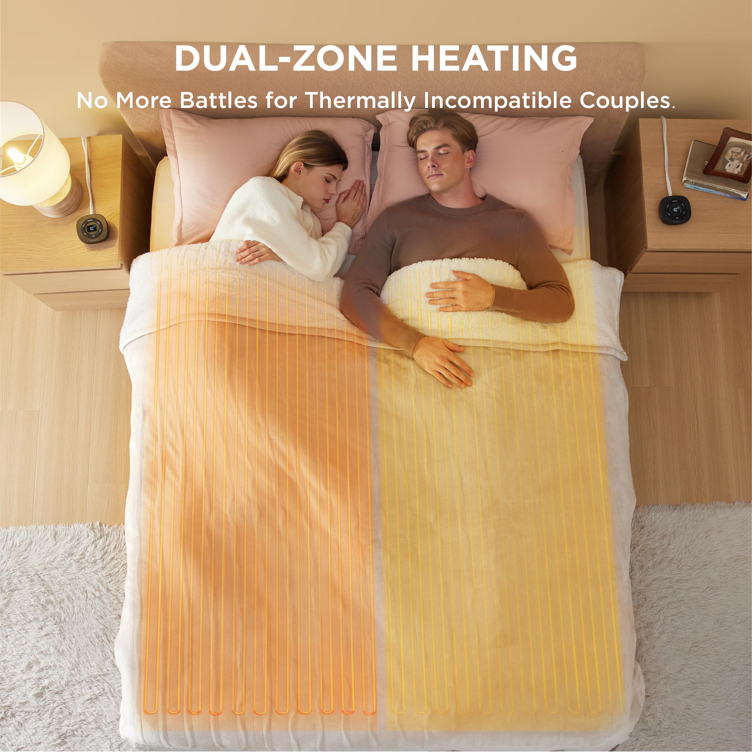Foto 5 pulgar | Manta Eléctrica Bedsure King Size con Doble Control Beige - Venta Internacional