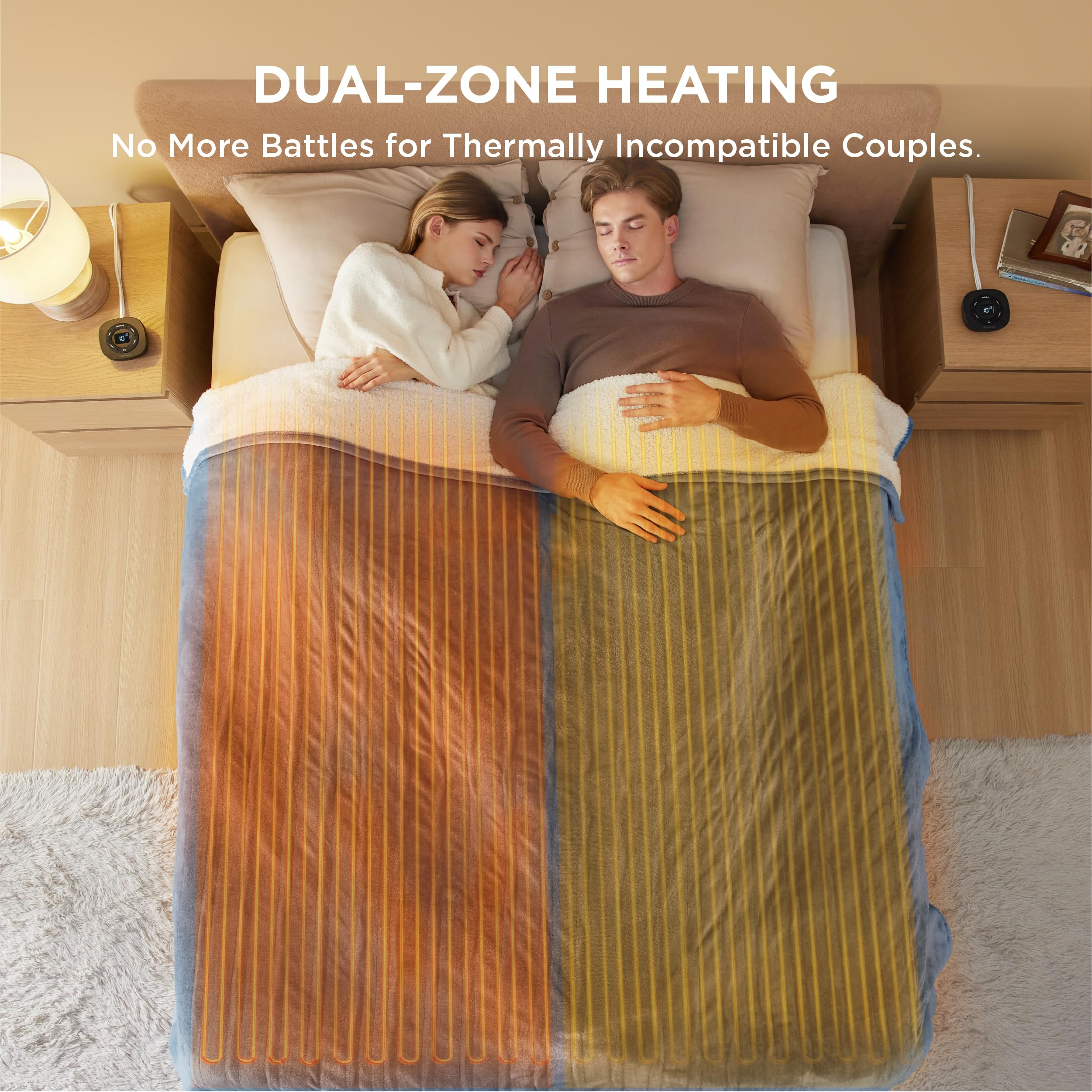 Foto 5 pulgar | Manta Eléctrica de Cama Queen Azul - Venta Internacional