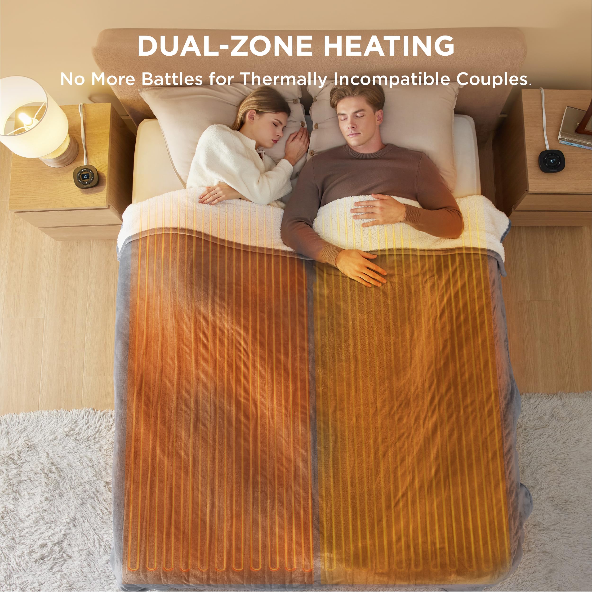Foto 5 pulgar | Manta Eléctrica Bedsure King Size Con Doble Control Gris - Venta Internacional