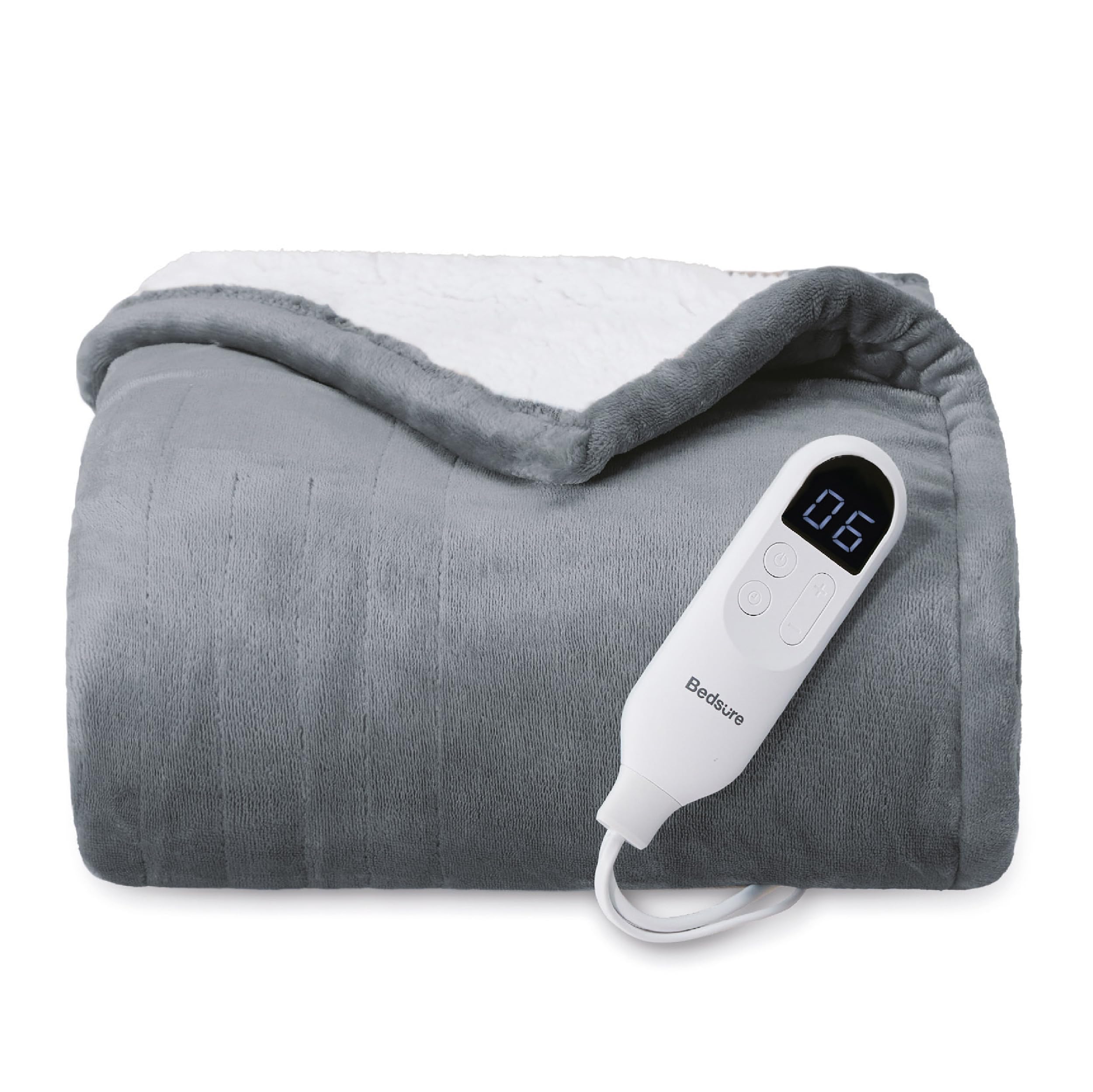 Foto 2 pulgar | Manta Térmica de Franela Eléctrica Bedsure Gris de 50 X 60 Pulgadas - Venta Internacional