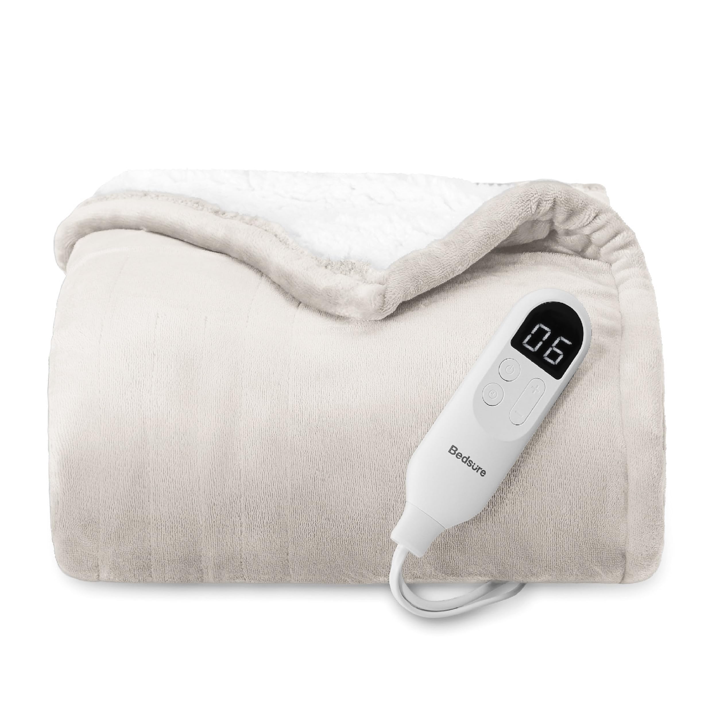 Manta Eléctrica Bedsure con Calefacción 50 x 60" Franela Beige - Venta Internacional