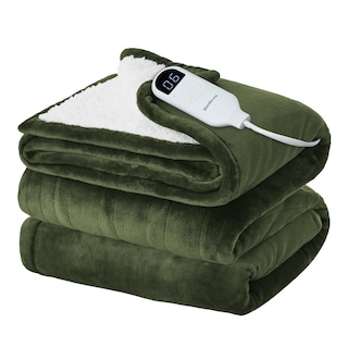 Foto 1 | Manta Eléctrica Bedsure Twin Franela Calentada Verde Oliva - Venta Internacional