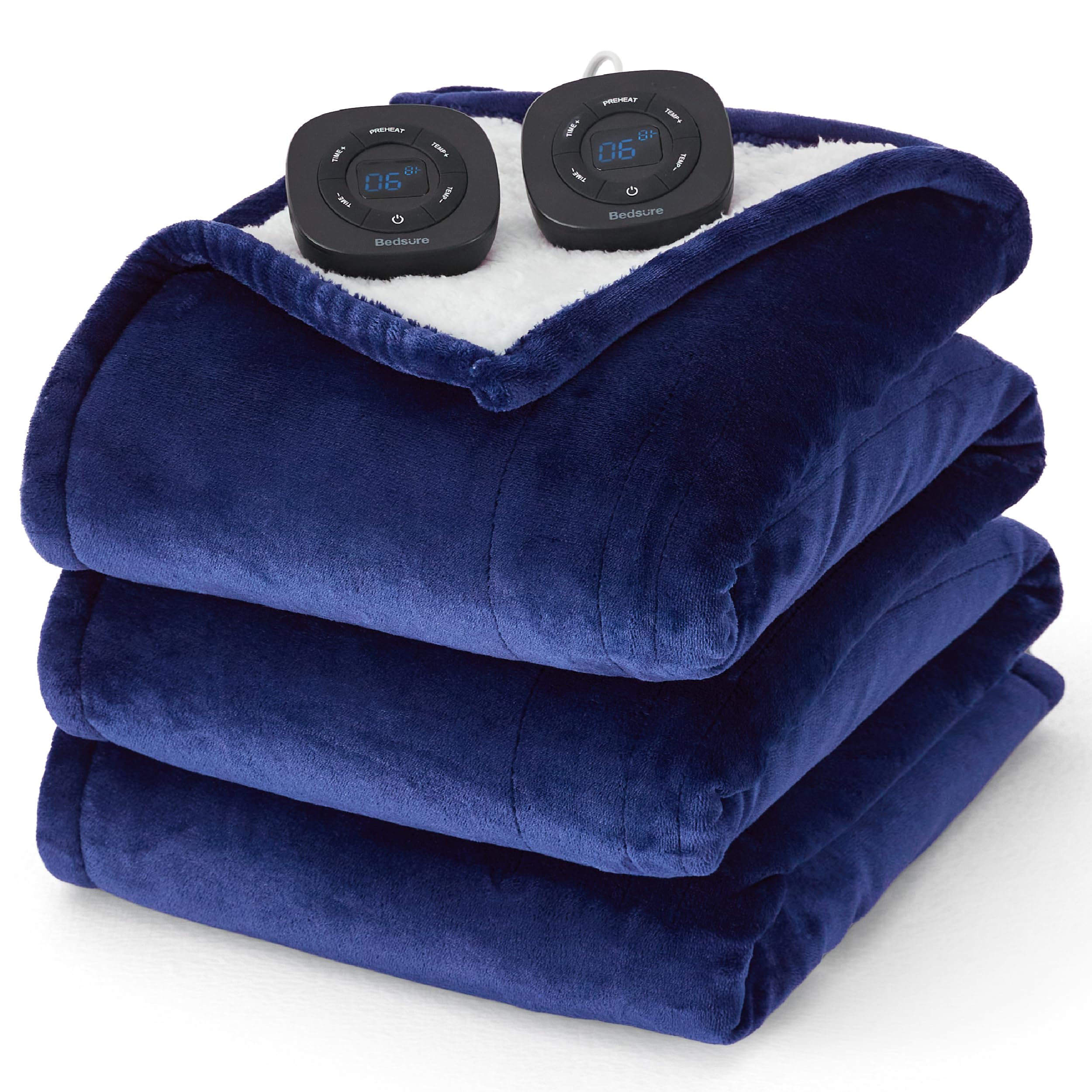 Foto 2 pulgar | Manta Eléctrica De Cama Tamaño Queen Con Doble Control Azul - Venta Internacional