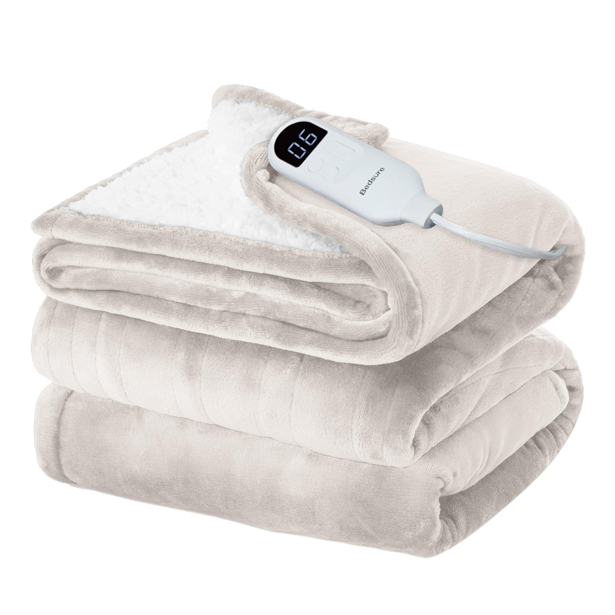 Manta Eléctrica Bedsure Twin Soft De Franela Térmica, Crema - Venta Internacional.