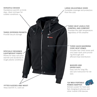 Foto 2 | Sudadera Con Capucha Térmica Bosch Ghh12v-20mn12 12v Max Con Adaptador De Corriente - Venta Internacional.