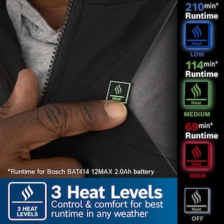 Foto 7 | Sudadera Con Capucha Térmica Bosch Ghh12v-20mn12 12v Max Con Adaptador De Corriente - Venta Internacional.