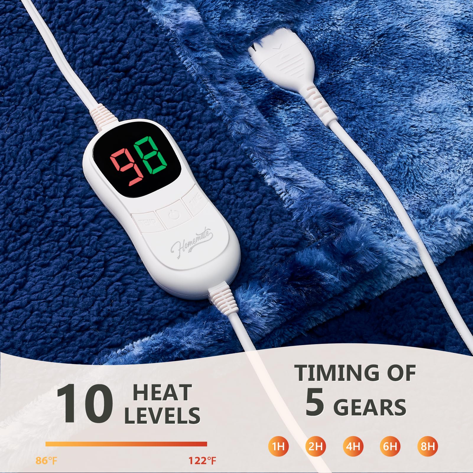 Foto 7 | Manta Eléctrica Heated Blanket Homemate, 84 X 90 Cm, Piel Sintética - Venta Internacional.